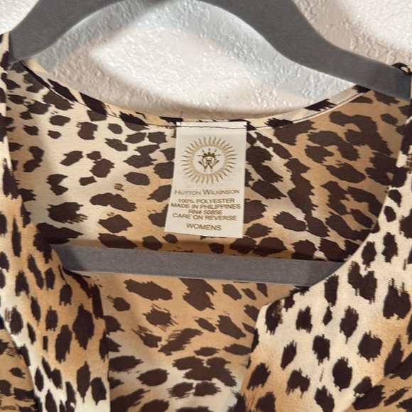 Hutton Wilkinson Leopard Kaftan One Size Fits All Plus Size - Picture 4 of 7